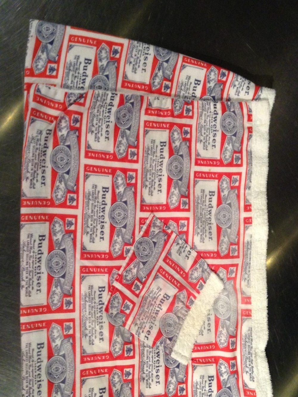 Vintage 70s-80s Budweiser Print Terry Cloth After-Shower Wrap / Skirt Unisex